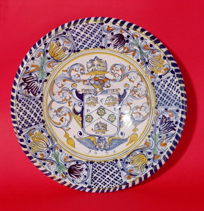 Charger bearing coat of arms of the Weavers Company by English School